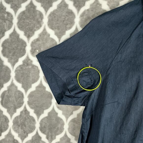 Lafayette 148 Painter Smock Tunic XXL Blue Linen Blend Plus Size Pockets - Picture 4 of 11